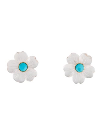 Kai Fine Jewelry 14K Turquoise & Rose Quartz Petal Earrings