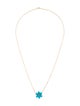 Kai Fine Jewelry 14K 2.00ctw Turquiose & Diamond Flora Blossom Pendant Necklace