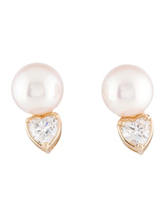Kai Fine Jewelry 14K Pearl & Lab-Grown Diamond Stud Earrings