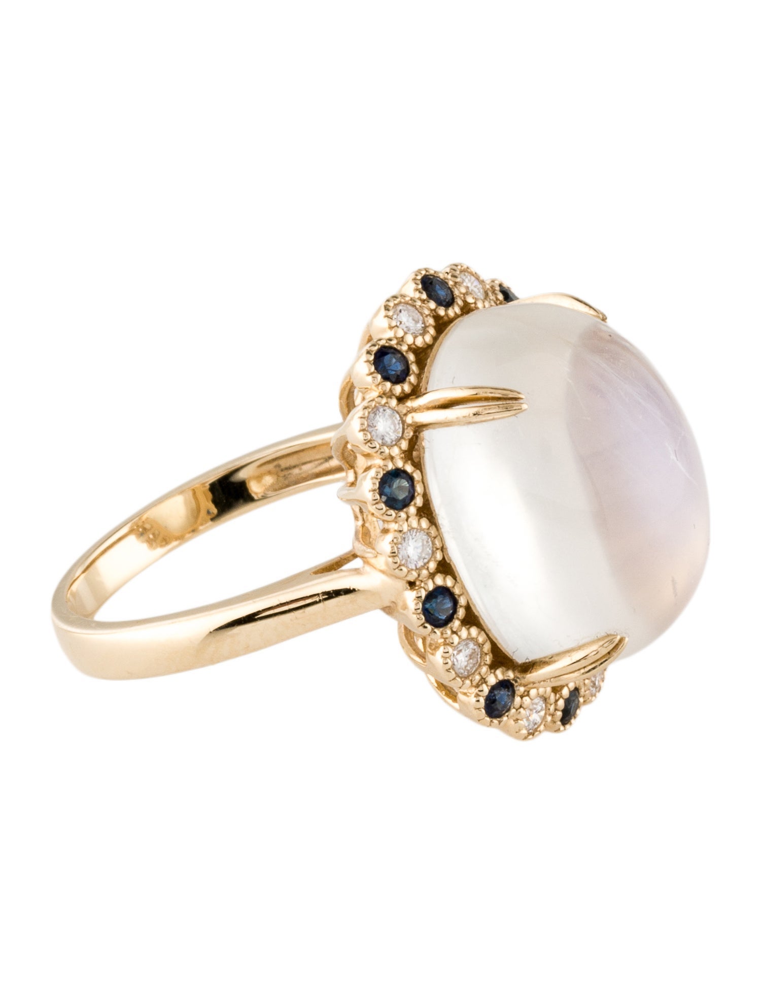 Kai Fine Jewelry 14K Sapphire, Moonstone & Diamond Cocktail Ring