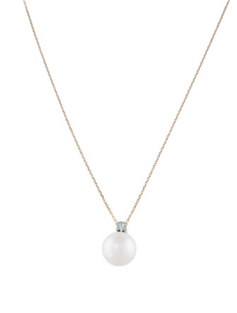Kai Fine Jewelry 14K Pearl & Aquamarine Venus Tears Convertible Pendant Necklace
