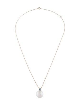 Kai Fine Jewelry 14K Pearl & Aquamarine Venus Tears Convertible Pendant Necklace