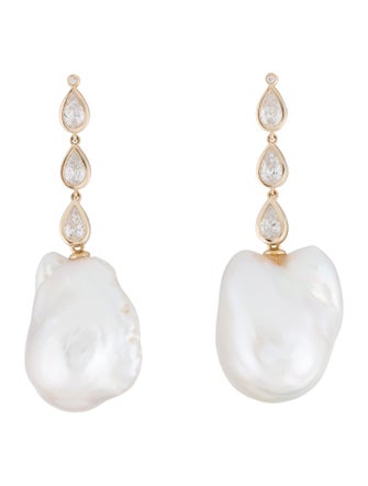 Kai Fine Jewelry 14K Pearl & Lab-Grown Diamond Venus Tears Convertible Drop Earrings
