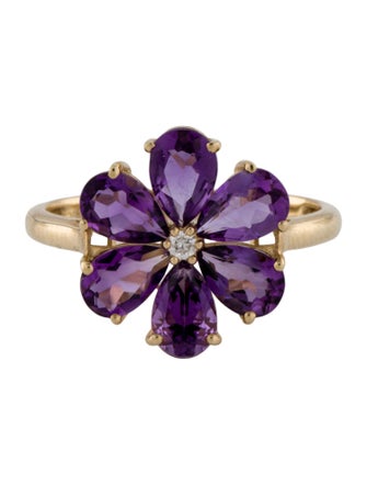 Kai Fine Jewelry 14K Amethyst & Diamond Flora Blossom Ring