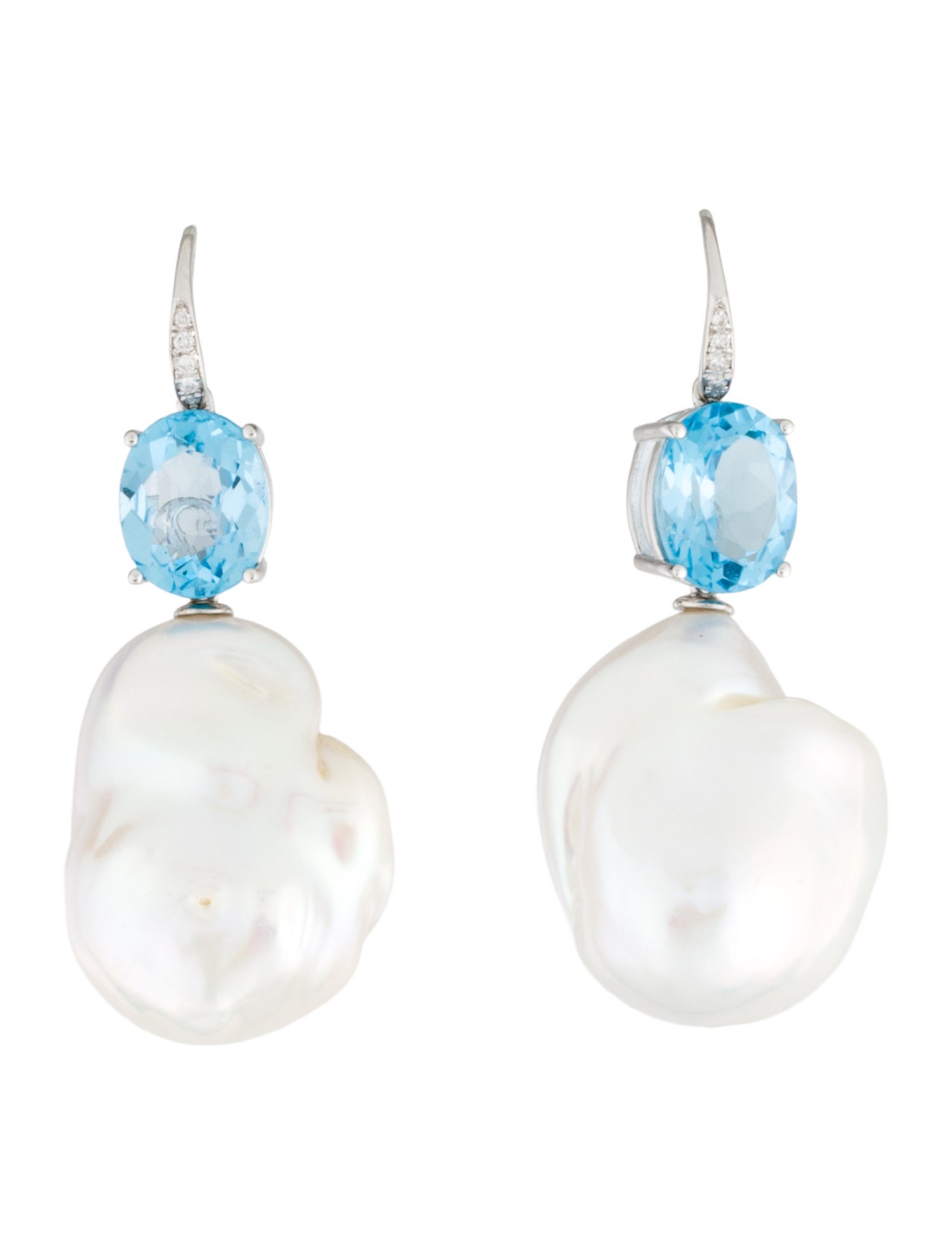 Kai Fine Jewelry Pearl & Topaz Drop Earrings