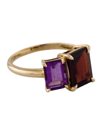 Kai Fine Jewelry 14K Garnet & Amethyst Toi et Moi Ring