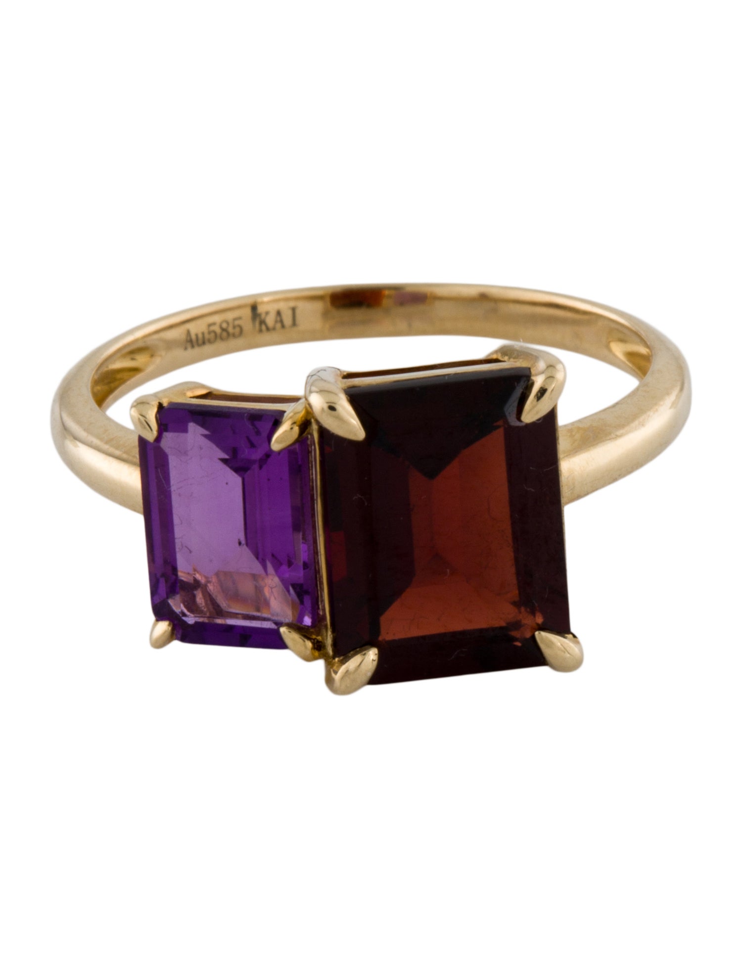 Kai Fine Jewelry 14K Garnet & Amethyst Toi et Moi Ring
