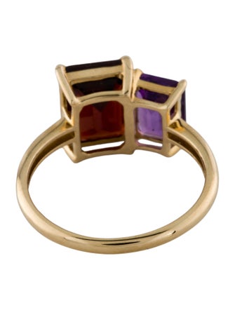 Kai Fine Jewelry 14K Garnet & Amethyst Toi et Moi Ring