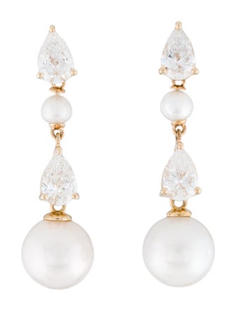 Kai Fine Jewelry 14K Pearl & Lab-Grown Diamond Venus Tears Drop Earrings