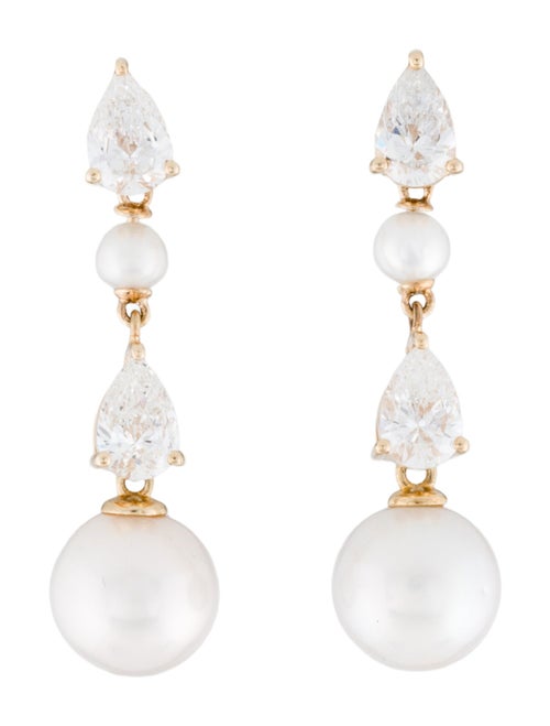 Kai Fine Jewelry 14K Pearl & Lab-Grown Diamond Venus Tears Drop Earrings