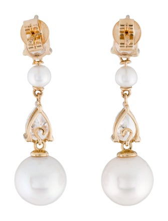 Kai Fine Jewelry 14K Pearl & Lab-Grown Diamond Venus Tears Drop Earrings