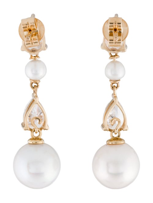 Kai Fine Jewelry 14K Pearl & Lab-Grown Diamond Venus Tears Drop Earrings