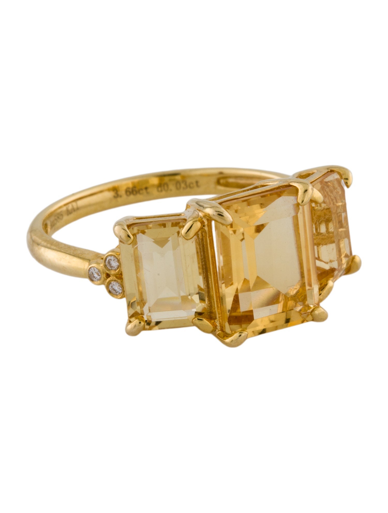 Kai Fine Jewelry 14K Citrine & Diamond Fortune Three-Stone Ring