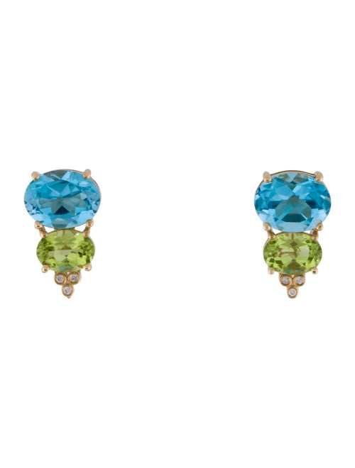 Kai Fine Jewelry 14k Topaz, Peridot & Diamond Fortune Earrings