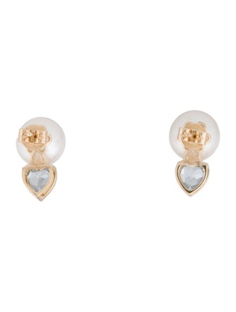 Kai Fine Jewelry 14K Pearl & Aquamarine Venus Heart Stud Earrings