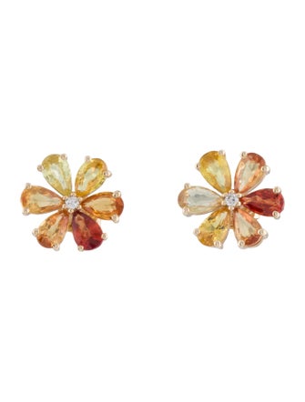 Kai Fine Jewelry 14K Sapphire & Diamond Flora Blossom Stud Earring
