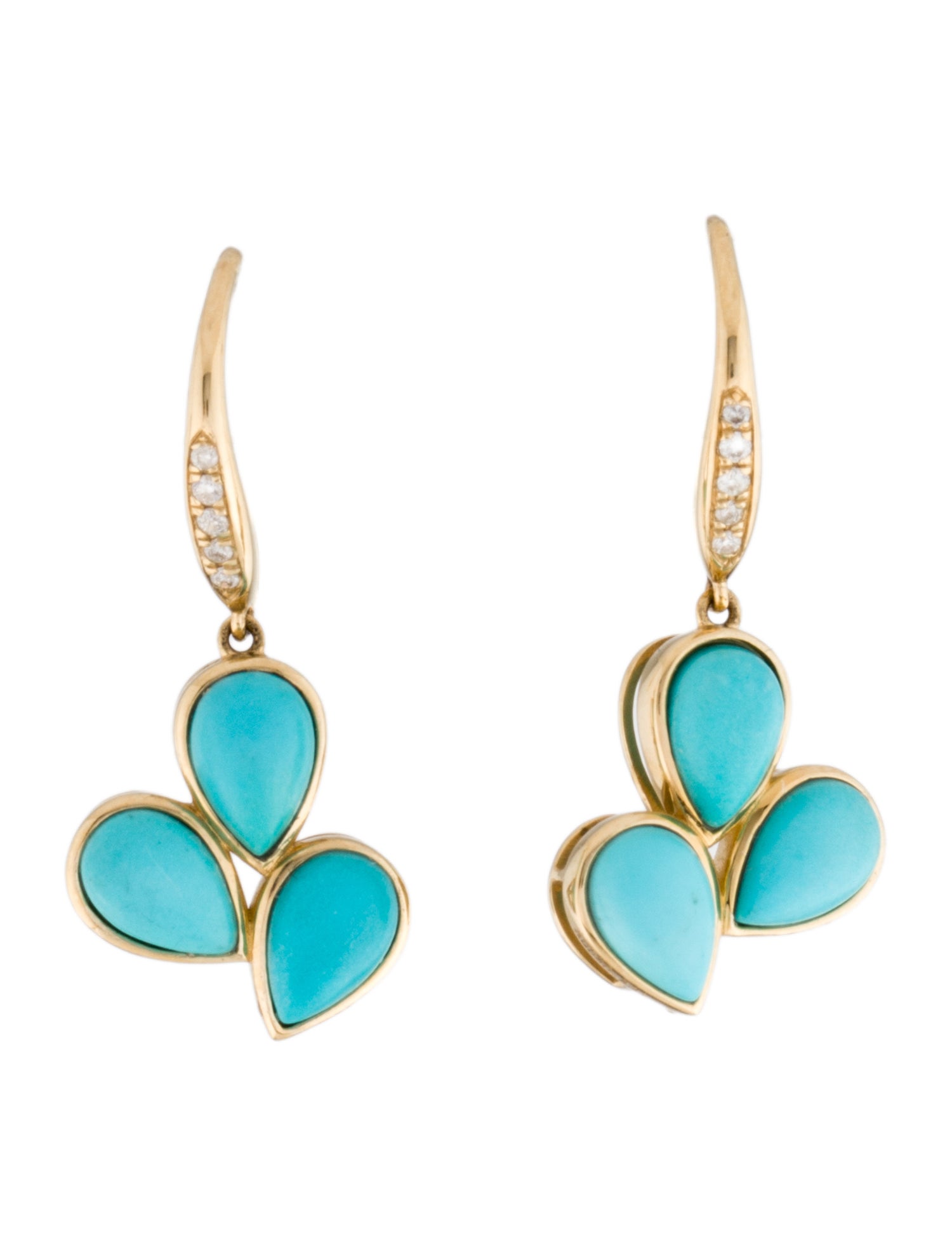 Kai Fine Jewelry 14K Turquoise & Diamond Drop Earrings