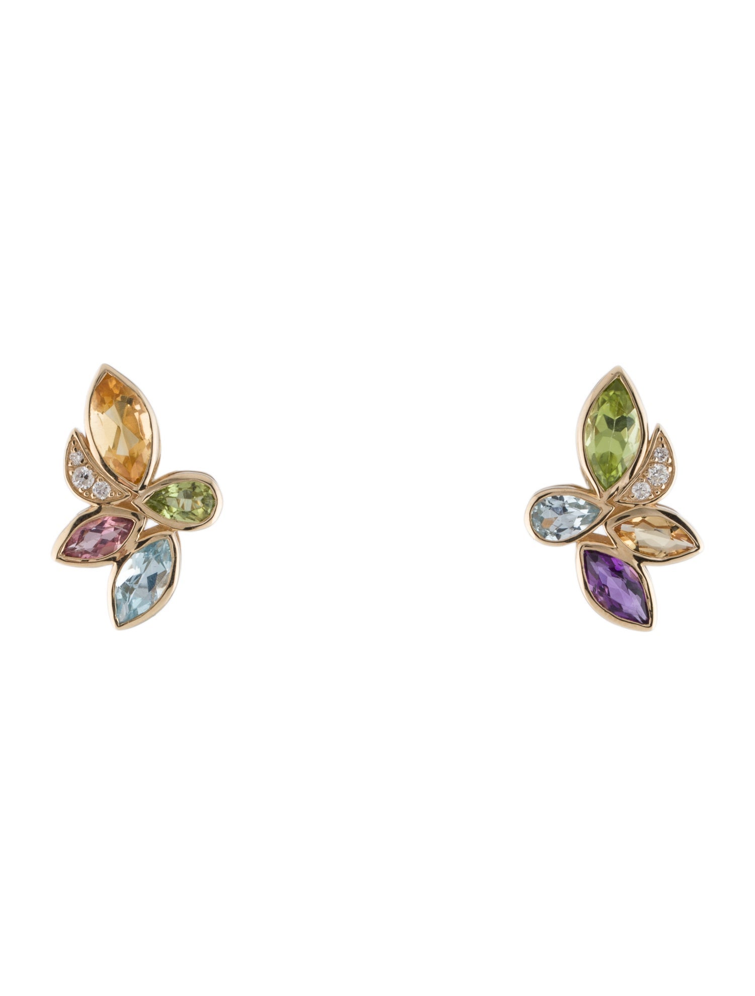 Kai Fine Jewelry Multistone & Diamond Tropical Butterfly Earrings