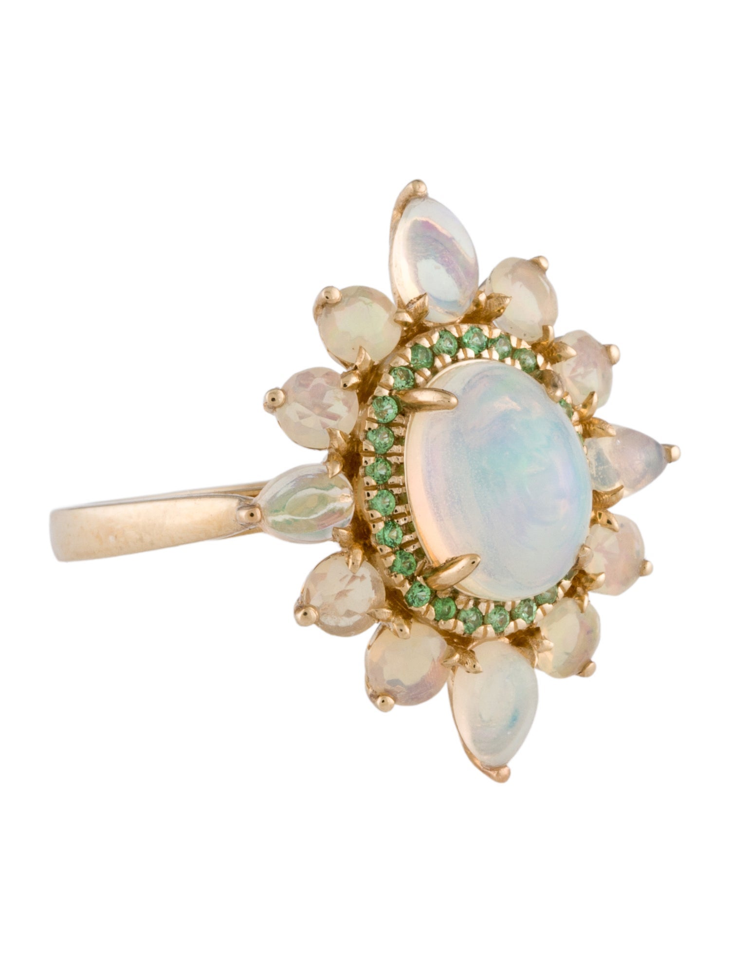 Kai Fine Jewelry 14K Opal & Tsavorite Cocktail Ring