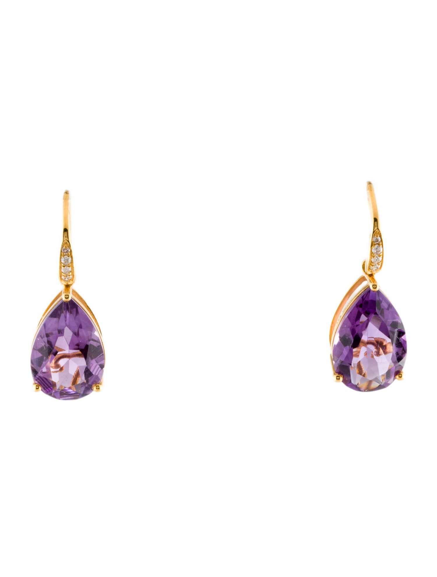 Kai Fine Jewelry 14K 5.40ctw Amethyst & Diamond Drop Earrings