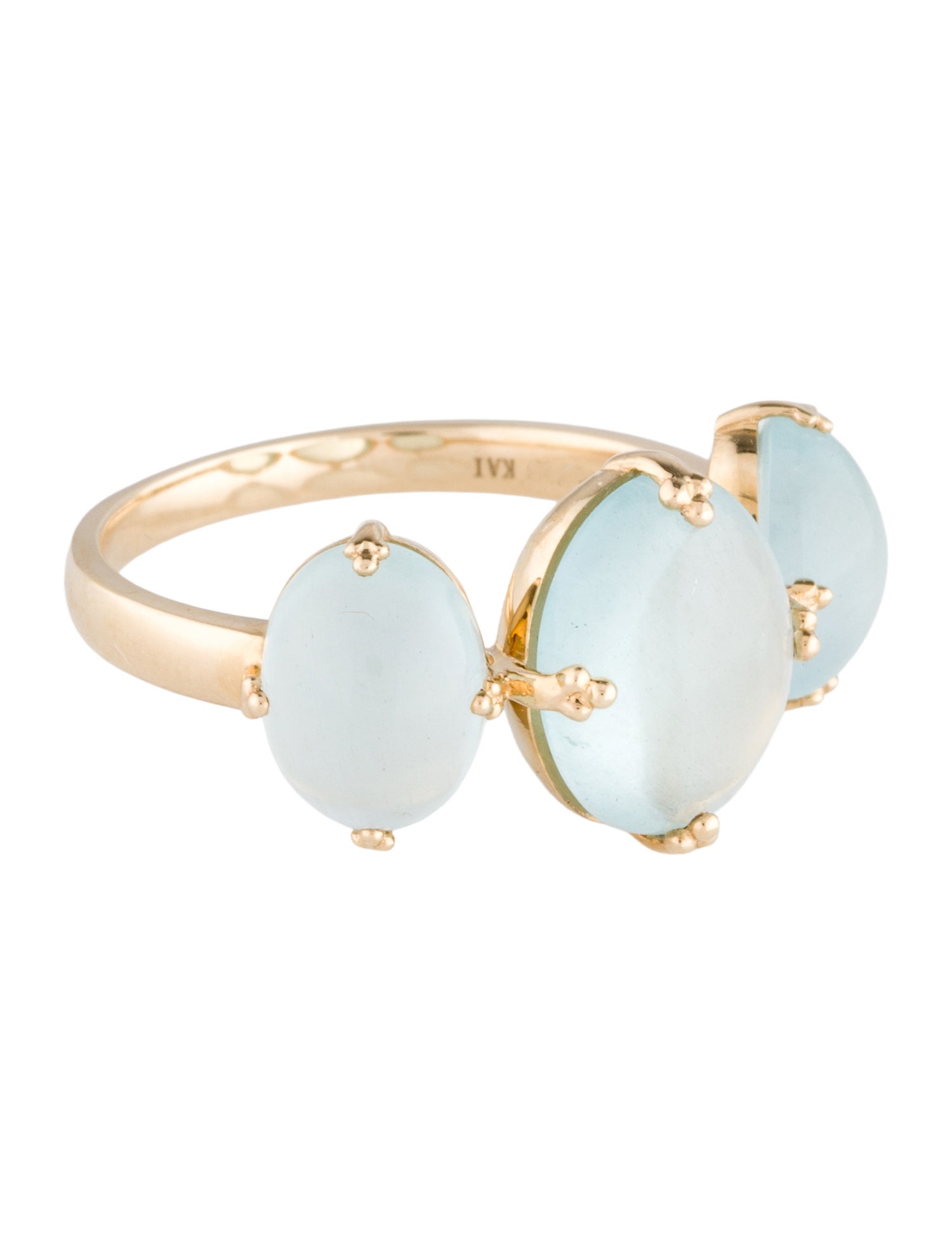 Kai Fine Jewelry 14K 5.69ctw Aquamarine Three-Stone Ring