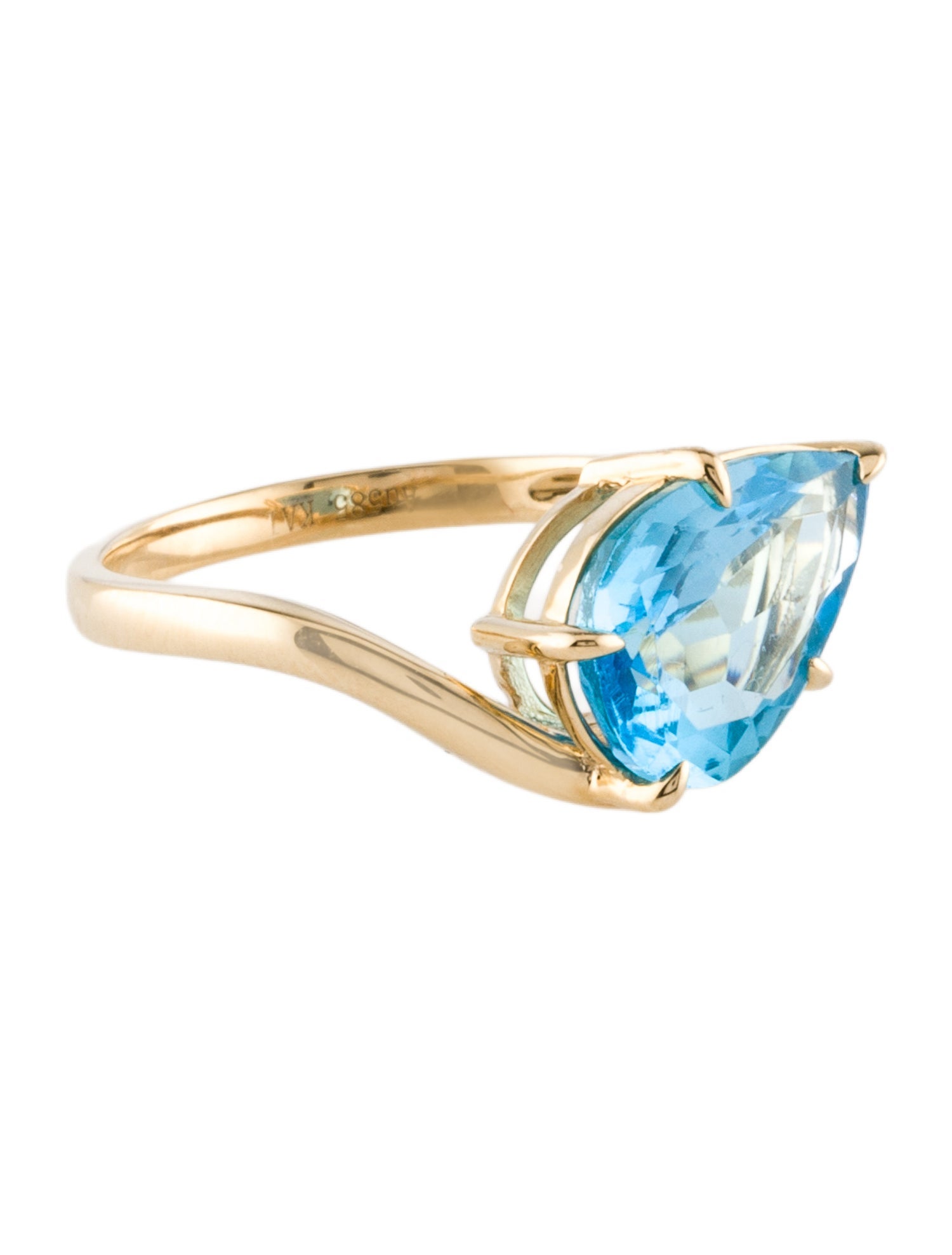 Kai Fine Jewelry 14K 3.10ct Topaz 'Ocean Wave' Cocktail Ring