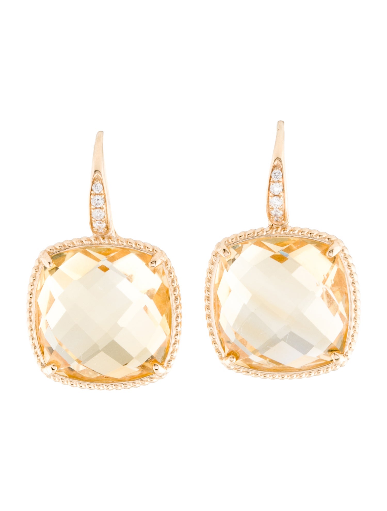 Kai Fine Jewelry 14K Citrine & Diamond Drop Earrings