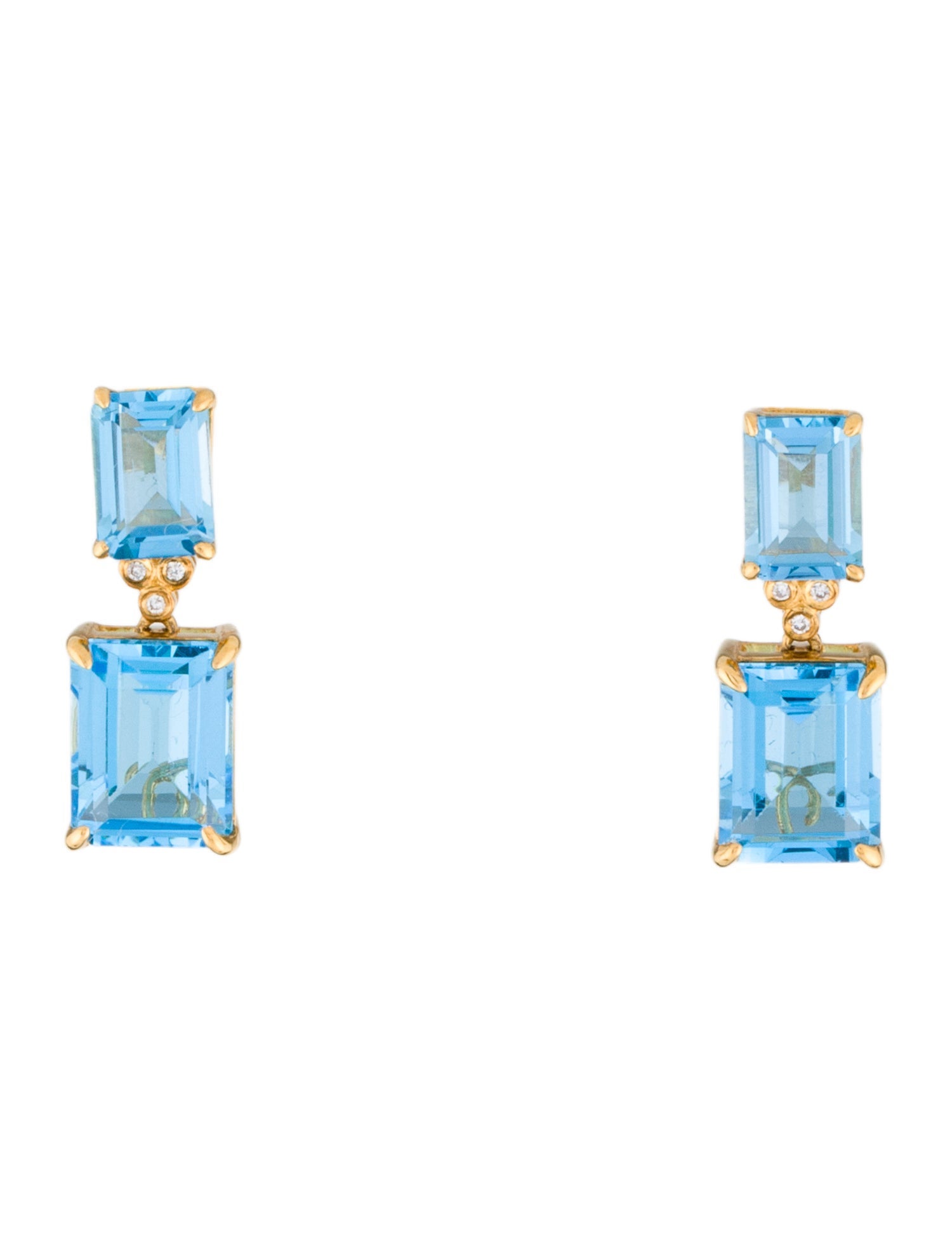 Kai Fine Jewelry 14K 9.00ctw Topaz & Diamond Drop Earrings
