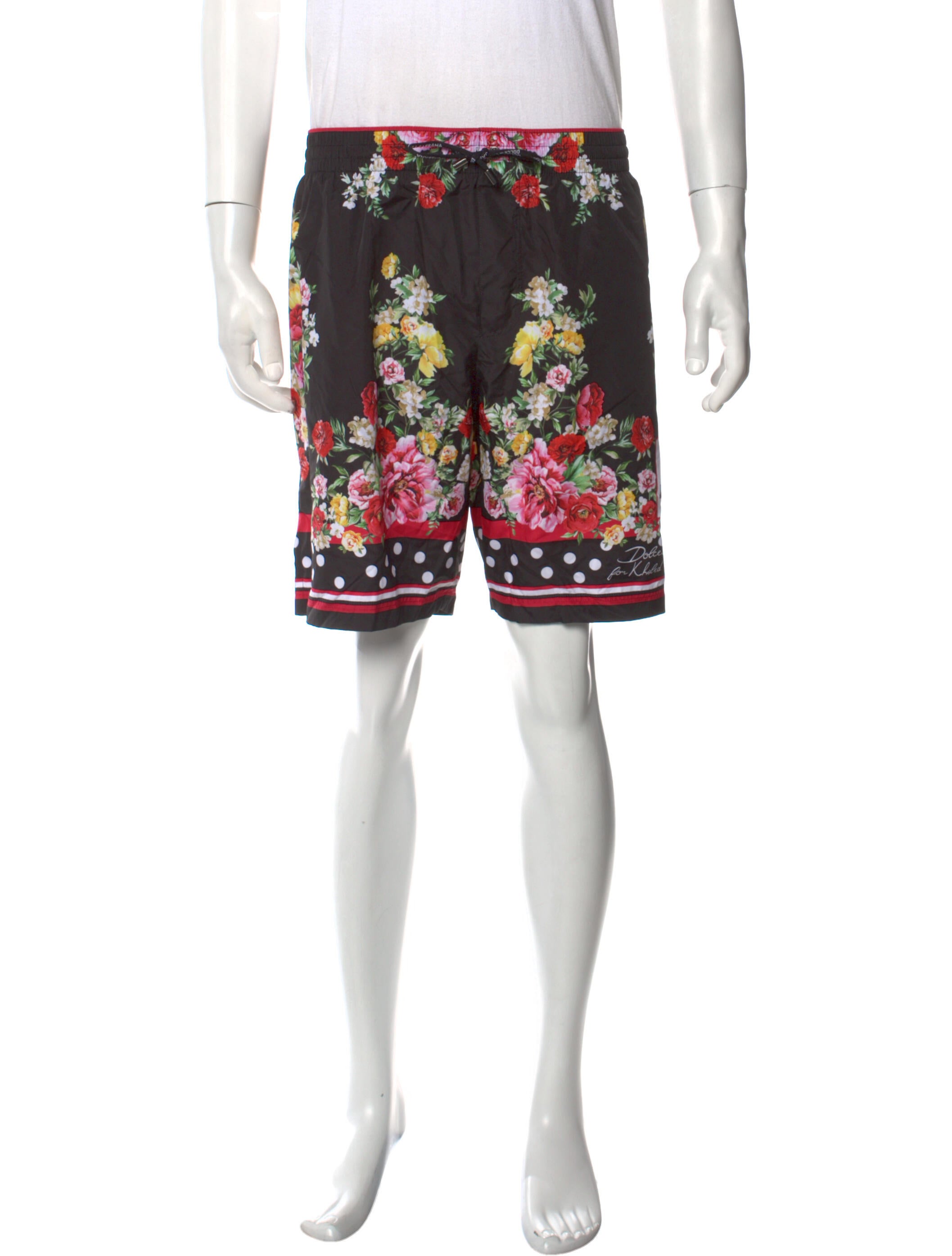 Dolce & Gabbana x Khaled Khaled Floral Print Swim Trunks Black, 11