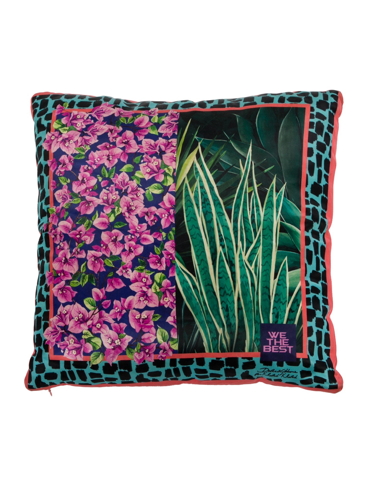 Dolce & Gabbana x Khaled Khaled Jungle Printed Silk Pillow