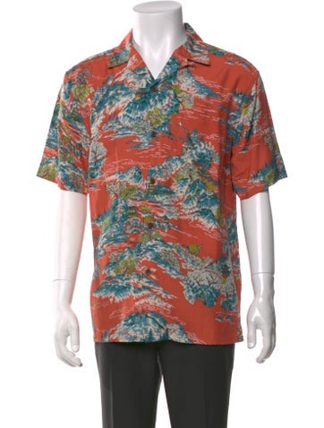 Pre-owned Kahala Printed Short Sleeve Shirt In Orange