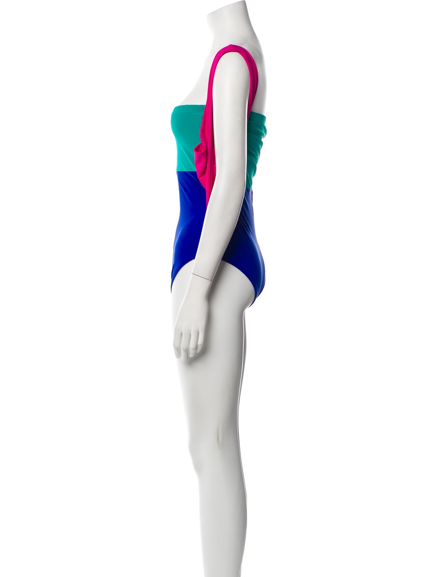 Karla Colletto Colorblock Pattern Cutout Accent One-Piece