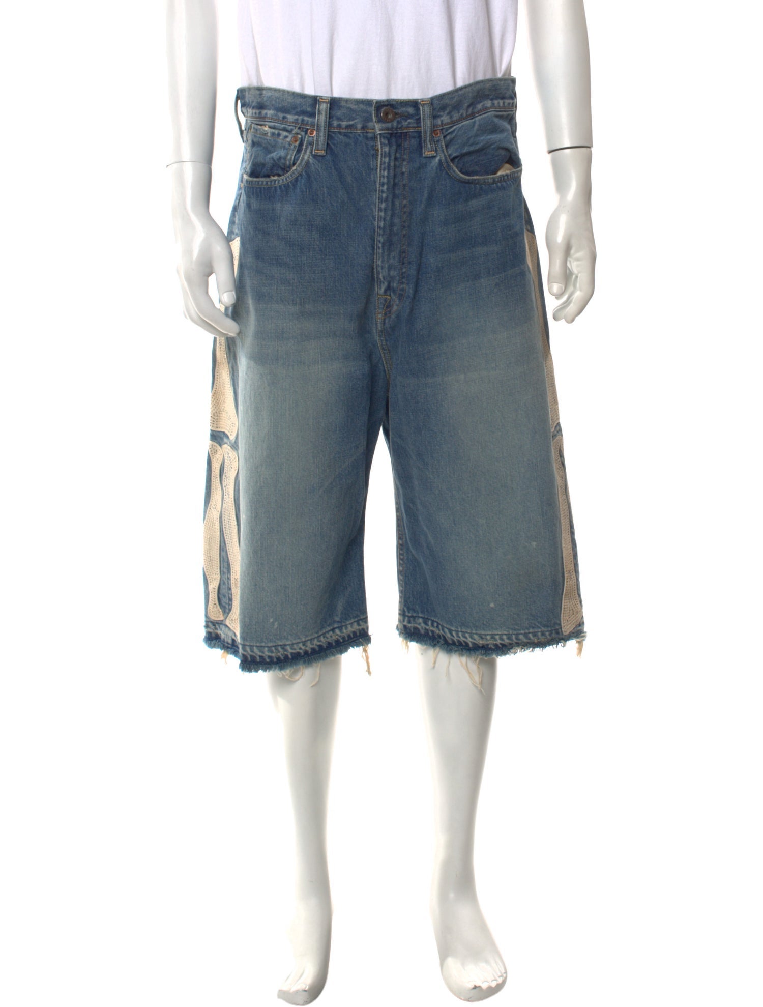 Kapital Kountry Bone Denim Shorts
