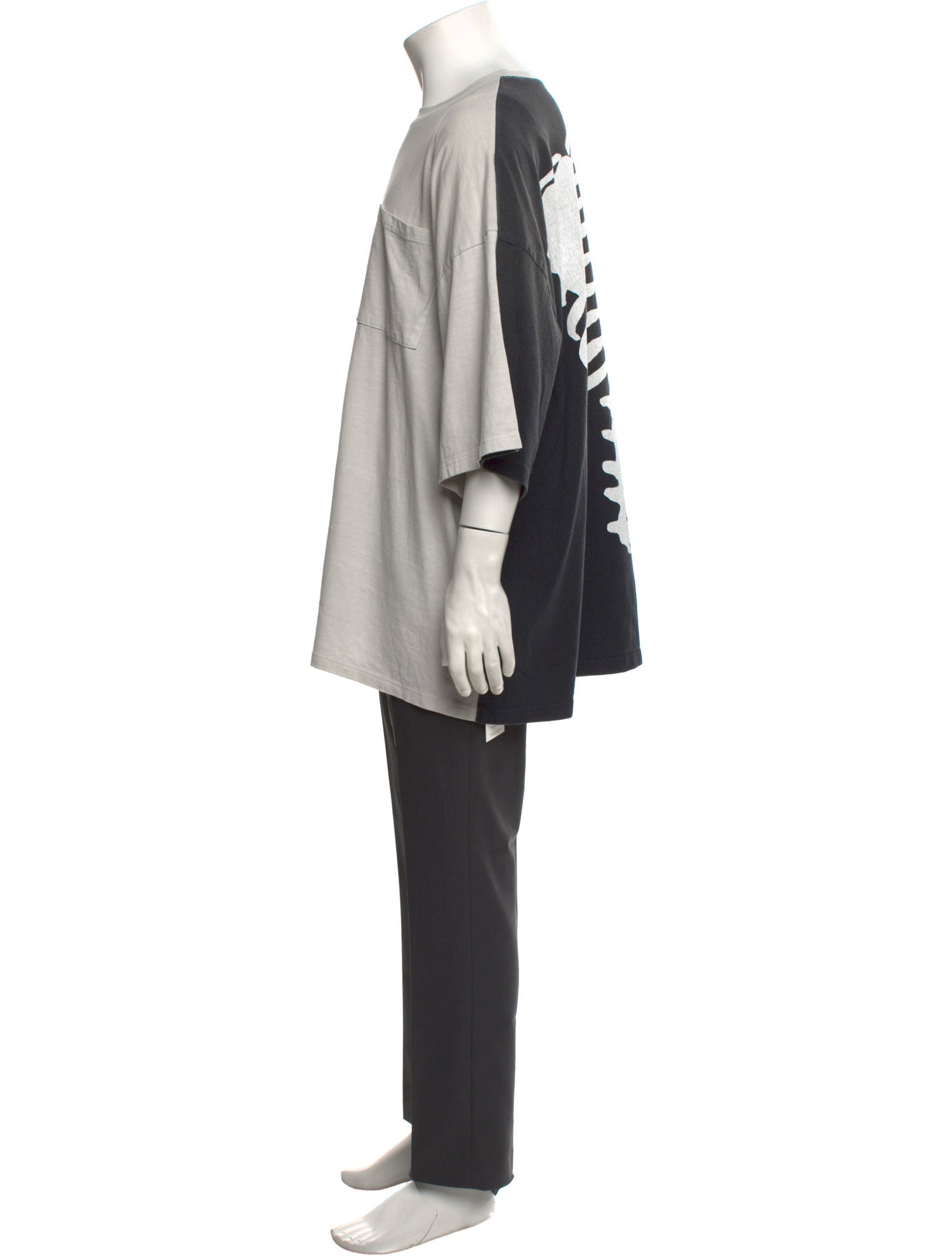 Kapital Kountry 2Tone Big Pocket Bone Crew Neck T-Shirt