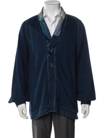 Kapital Kountry Denim Tiger Juban Plaid Print Moto Jacket