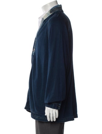 Kapital Kountry Denim Tiger Juban Plaid Print Moto Jacket