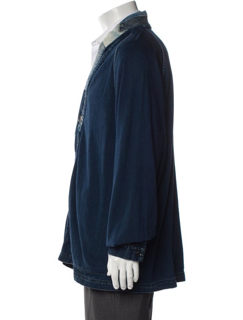 Kapital Kountry Denim Tiger Juban Plaid Print Moto Jacket