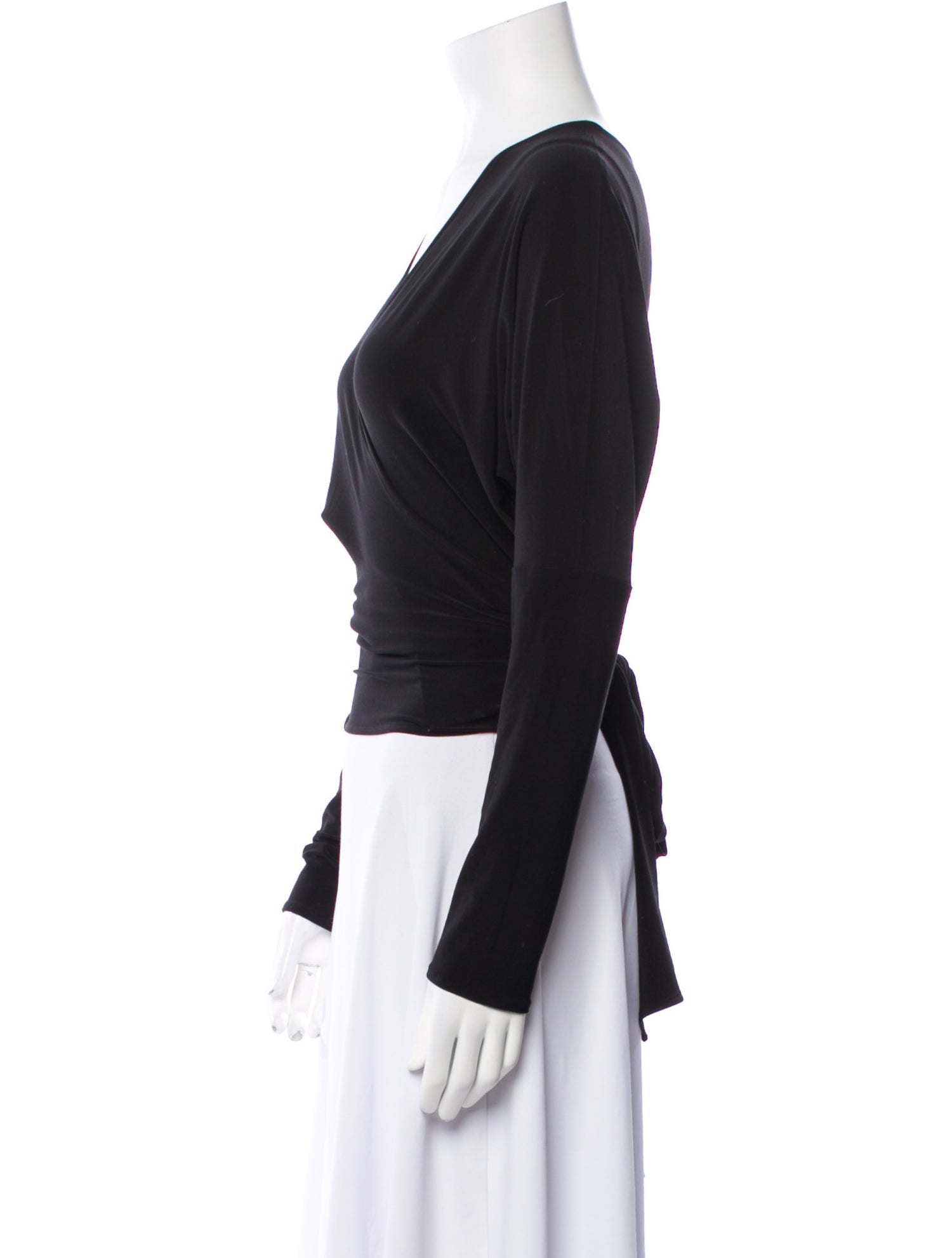 Kamalikulture x Norma Kamali V-Neck Long Sleeve Crop Top