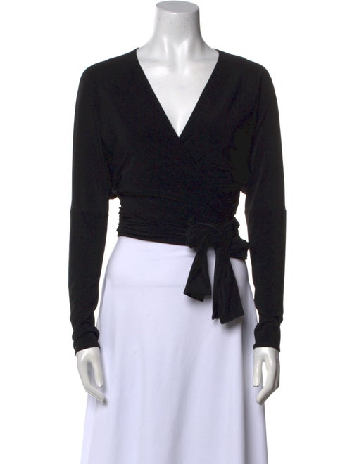 Kamalikulture x Norma Kamali V-Neck Long Sleeve Crop Top