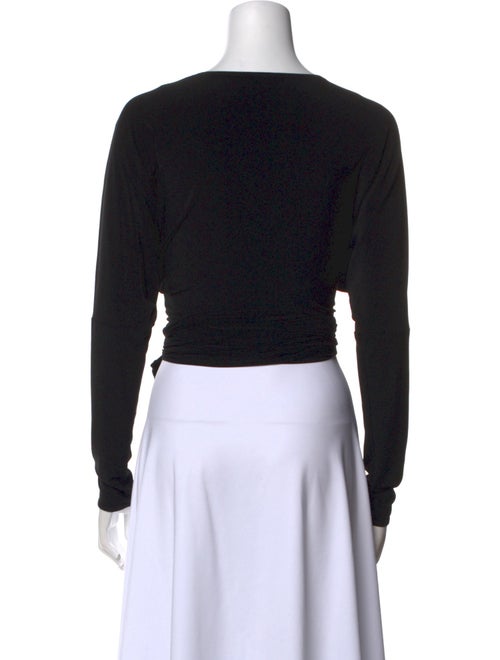 Kamalikulture x Norma Kamali V-Neck Long Sleeve Crop Top