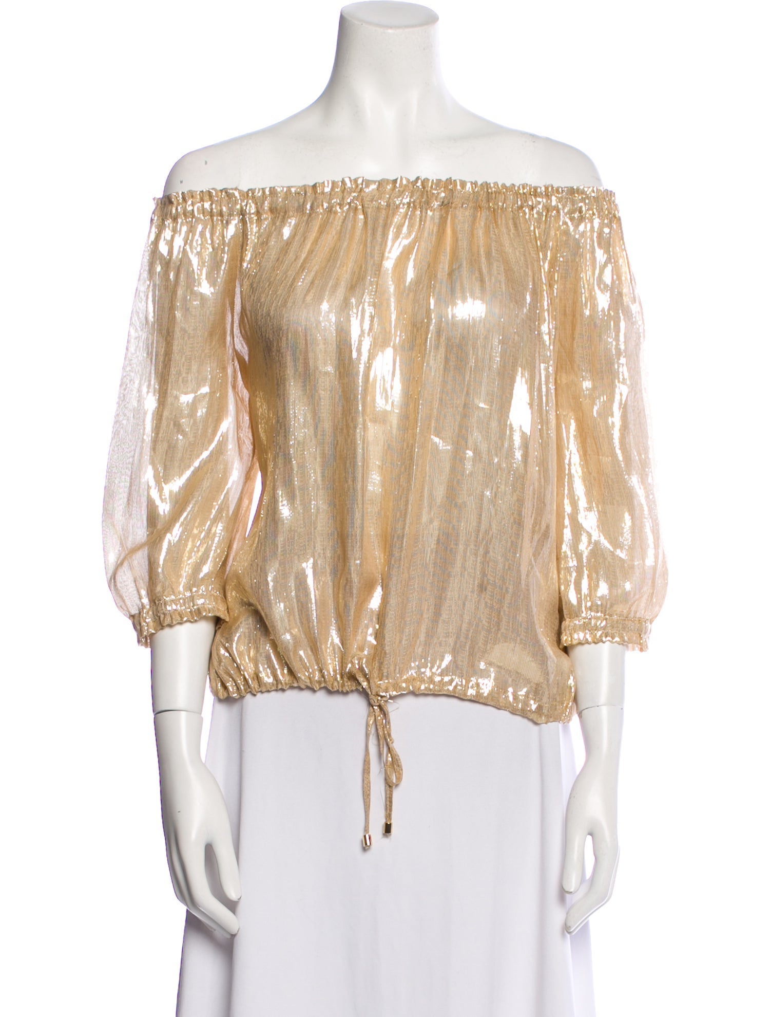 Kalita Silk Off-The-Shoulder Blouse