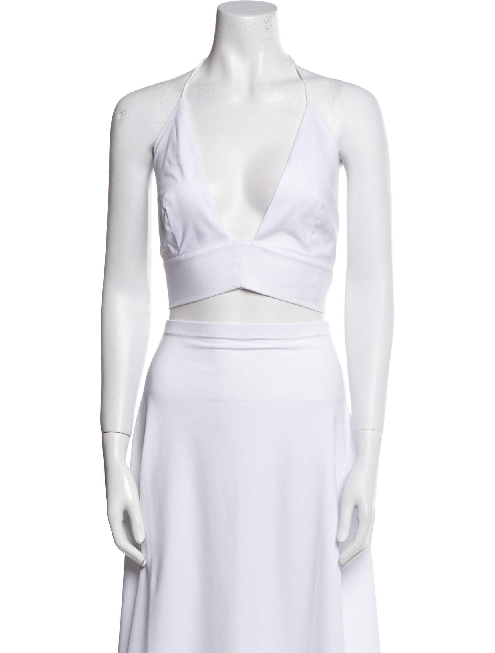 Kalita Plunge Neckline Sleeveless Crop Top