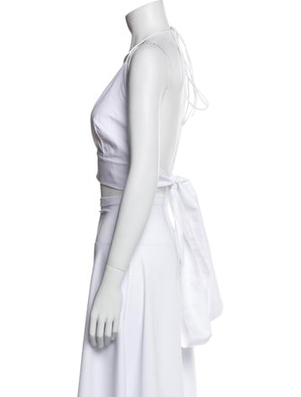 Kalita Plunge Neckline Sleeveless Crop Top