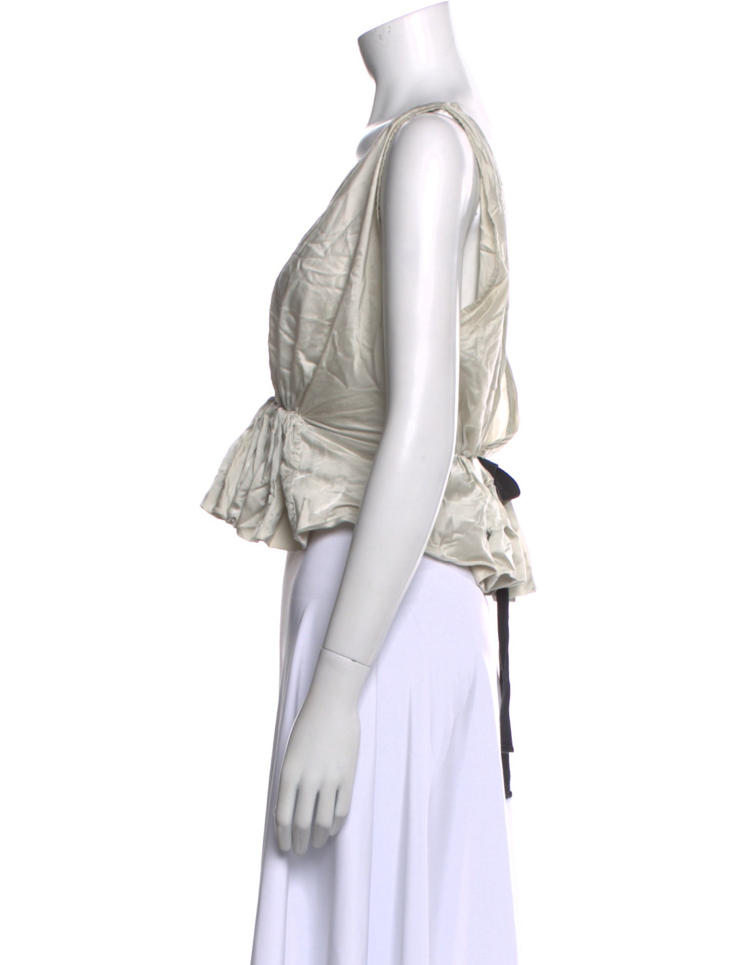 Kalita Silk V-Neck Crop Top