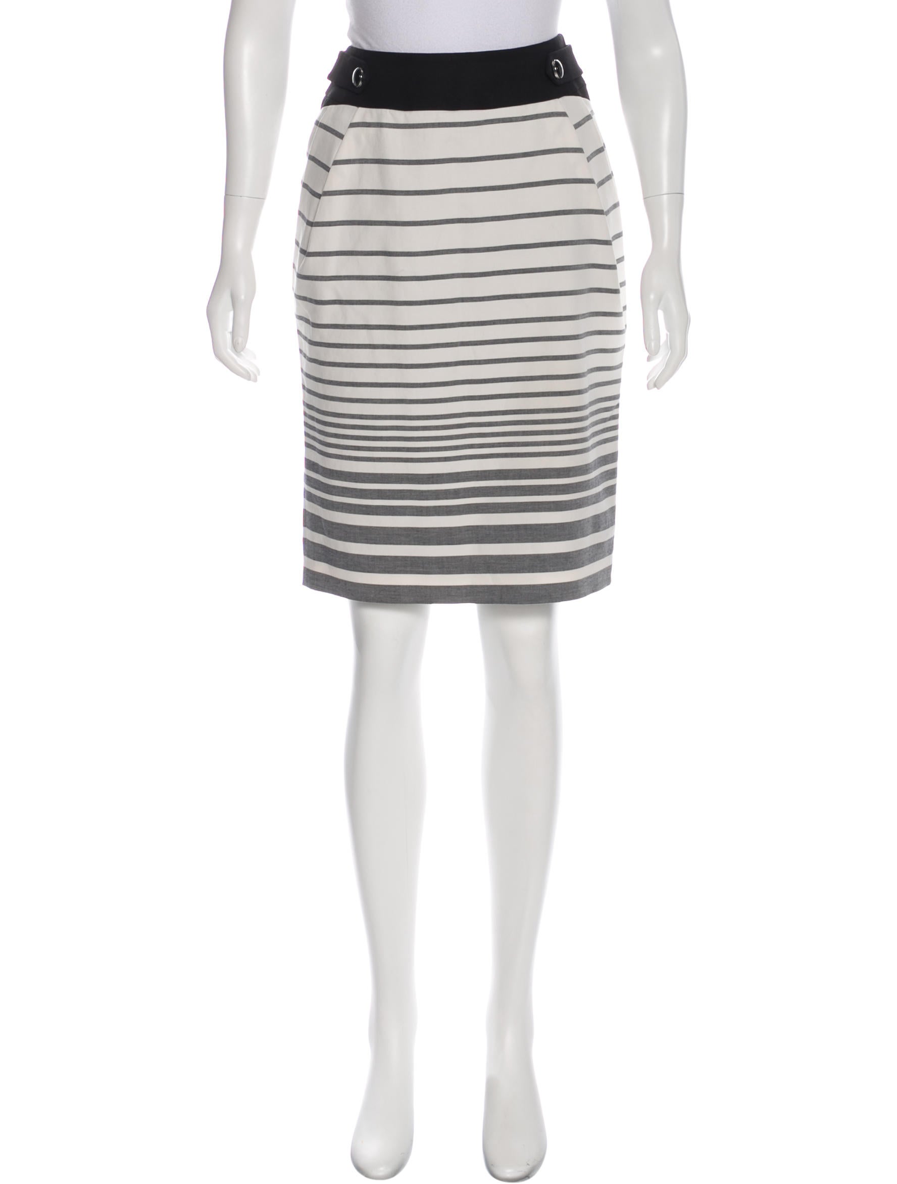 Karen Millen Striped Knee-Length Skirt