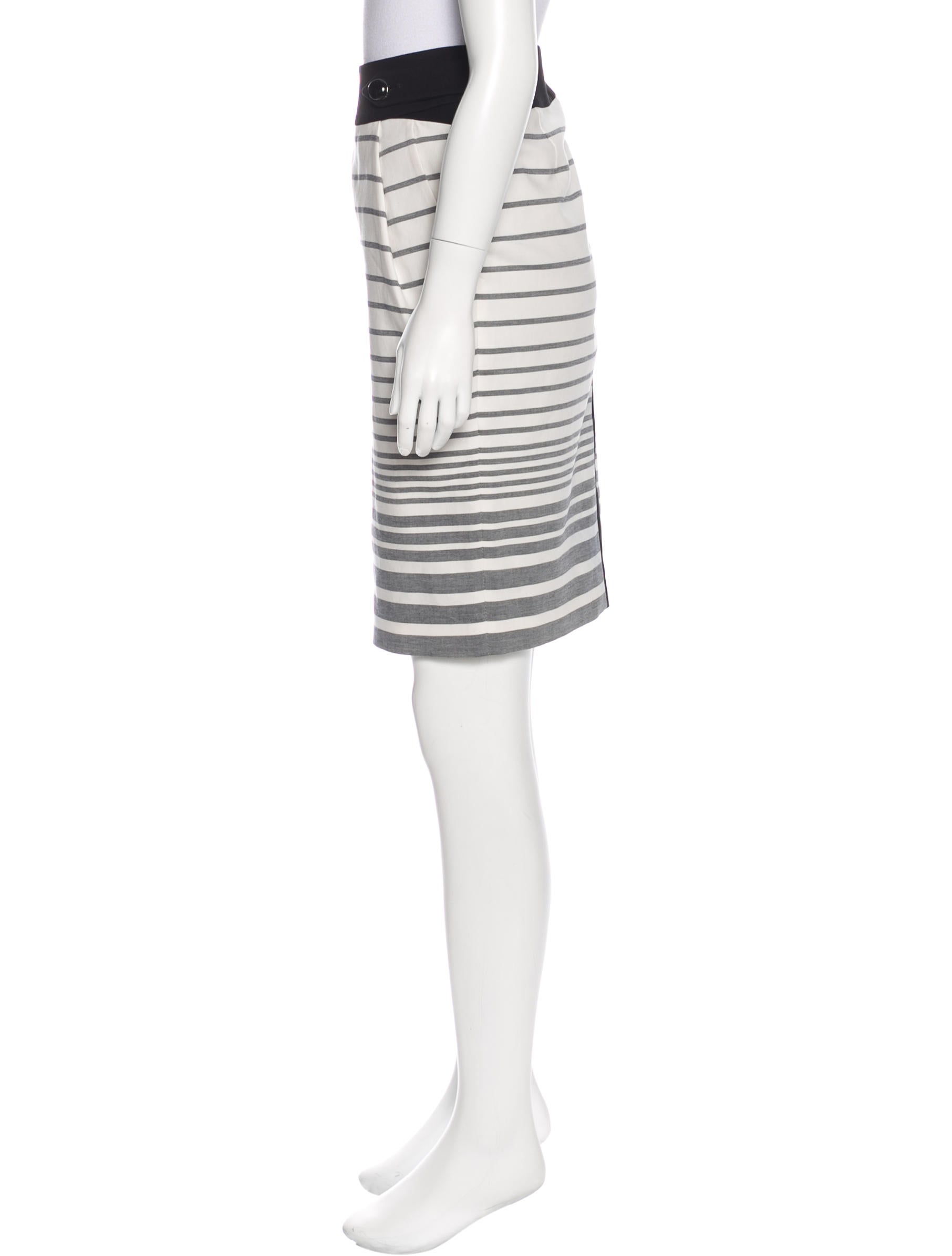 Karen Millen Striped Knee-Length Skirt