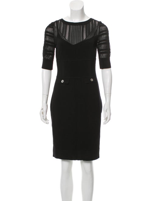 Karen Millen Knit Knee-Length Dress Black