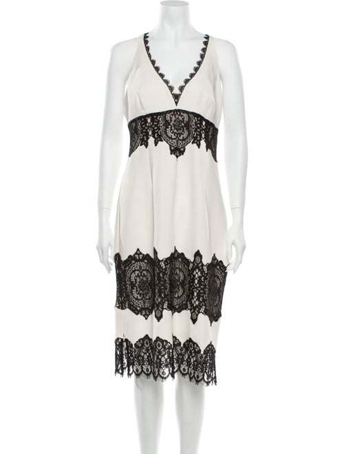 Karen Millen Lace Pattern Midi Length Dress White