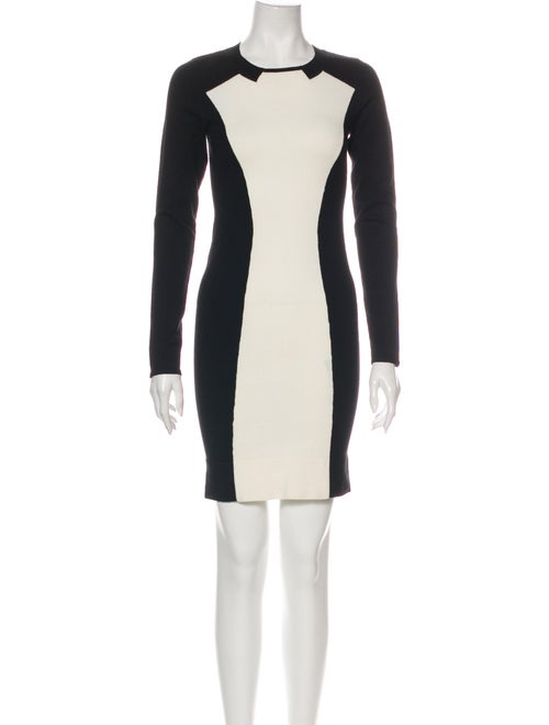 Karen Millen Colorblock Pattern Mini Dress Black
