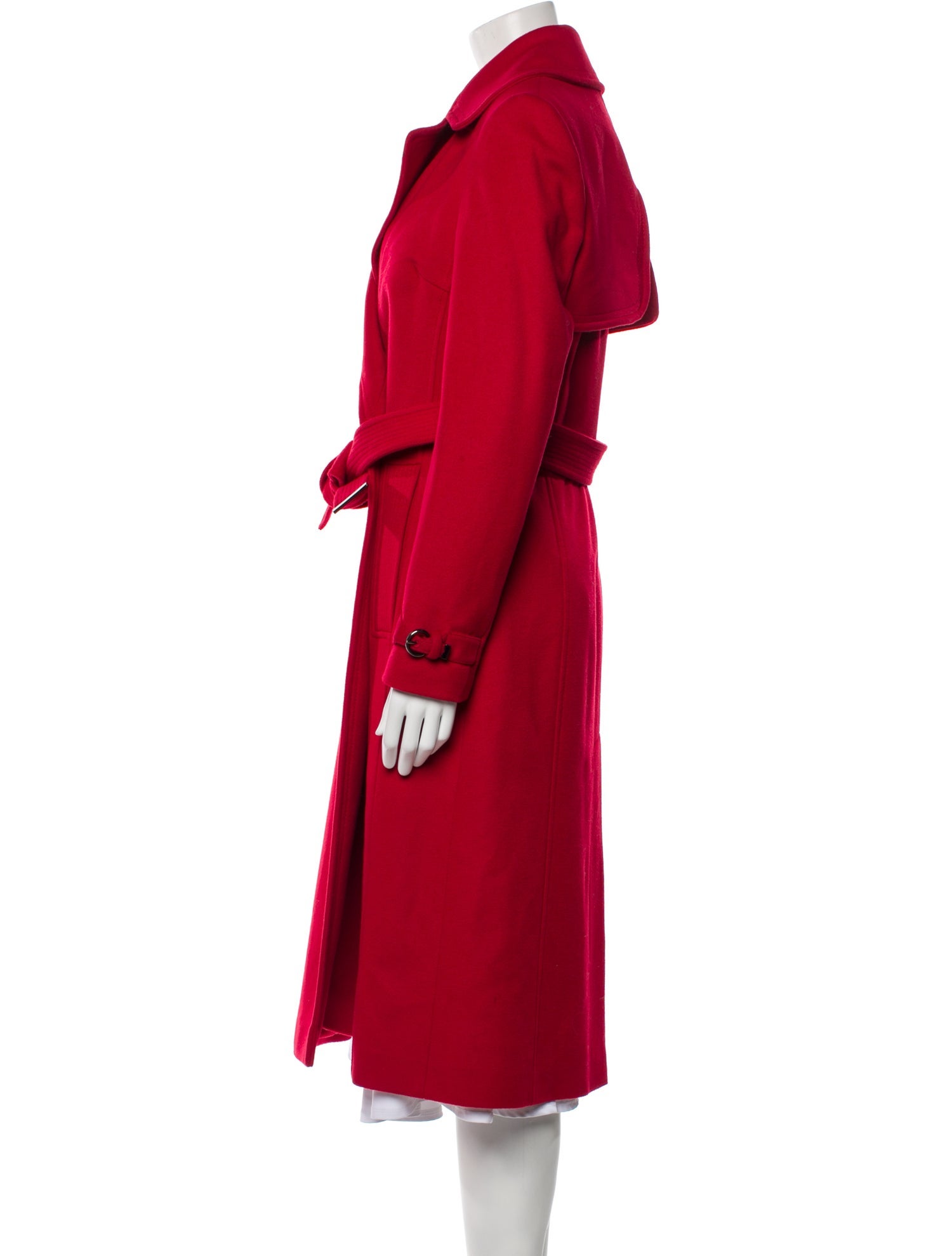 Karen Millen Virgin Wool Trench Coat - Red Coats, Clothing - WKM56290 ...